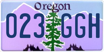 OR license plate 023GGH