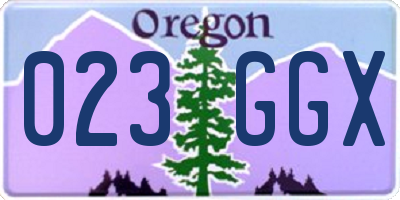 OR license plate 023GGX