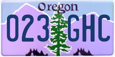 OR license plate 023GHC