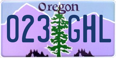 OR license plate 023GHL