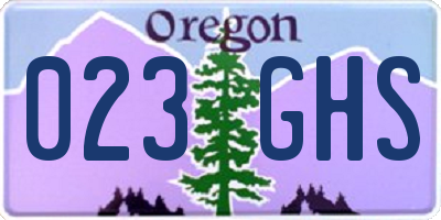 OR license plate 023GHS