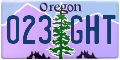 OR license plate 023GHT