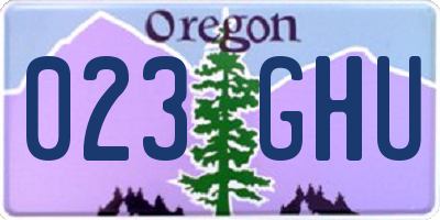 OR license plate 023GHU