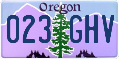 OR license plate 023GHV