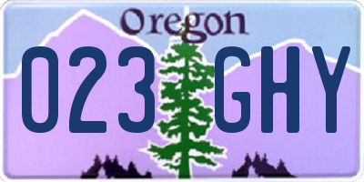OR license plate 023GHY