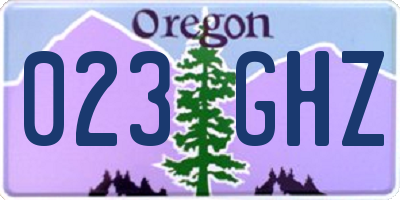 OR license plate 023GHZ
