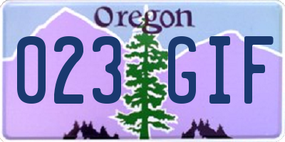 OR license plate 023GIF