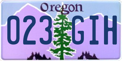 OR license plate 023GIH