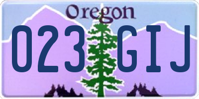 OR license plate 023GIJ
