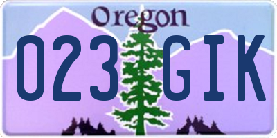 OR license plate 023GIK