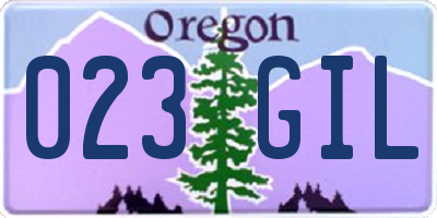 OR license plate 023GIL