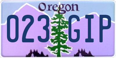 OR license plate 023GIP