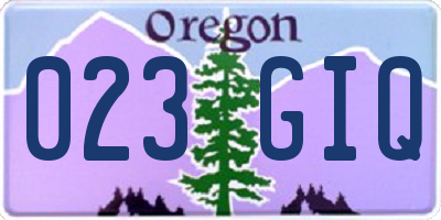 OR license plate 023GIQ