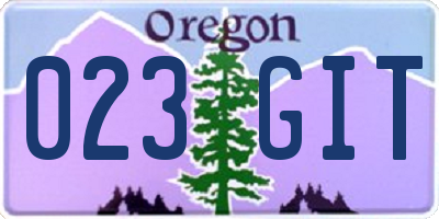 OR license plate 023GIT