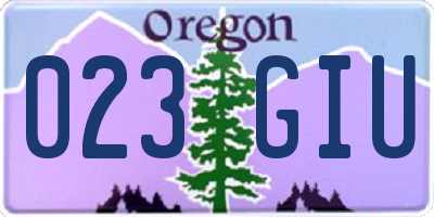 OR license plate 023GIU