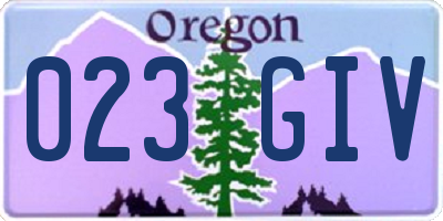 OR license plate 023GIV