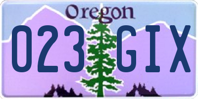 OR license plate 023GIX