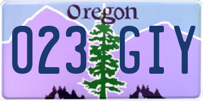 OR license plate 023GIY