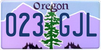 OR license plate 023GJL