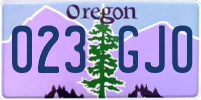 OR license plate 023GJO