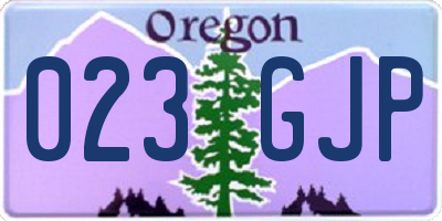 OR license plate 023GJP