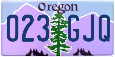 OR license plate 023GJQ