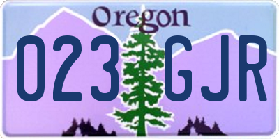 OR license plate 023GJR