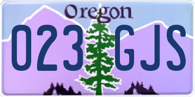 OR license plate 023GJS