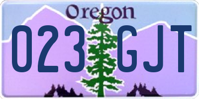 OR license plate 023GJT