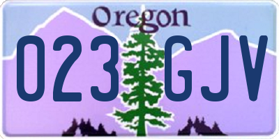 OR license plate 023GJV
