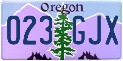 OR license plate 023GJX