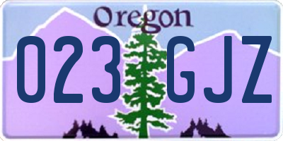 OR license plate 023GJZ