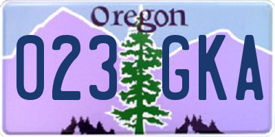OR license plate 023GKA