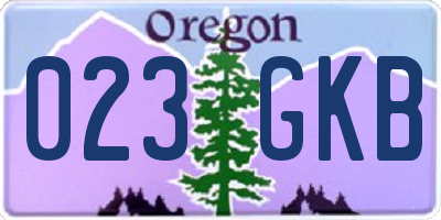 OR license plate 023GKB