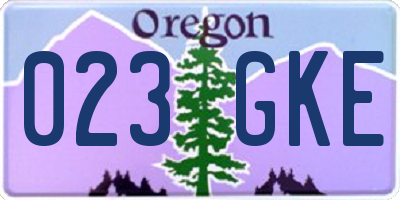 OR license plate 023GKE