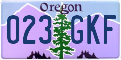 OR license plate 023GKF
