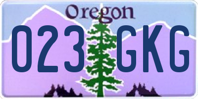 OR license plate 023GKG