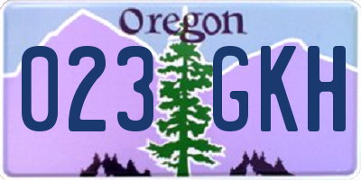 OR license plate 023GKH
