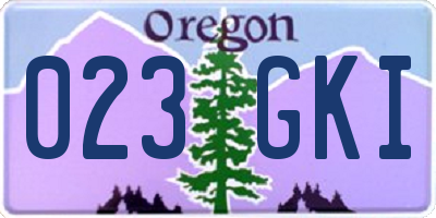 OR license plate 023GKI