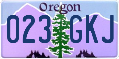 OR license plate 023GKJ
