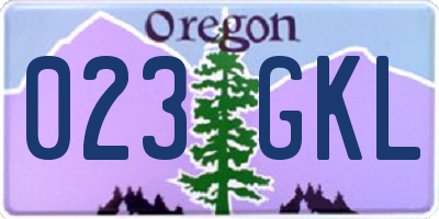 OR license plate 023GKL