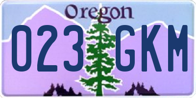 OR license plate 023GKM