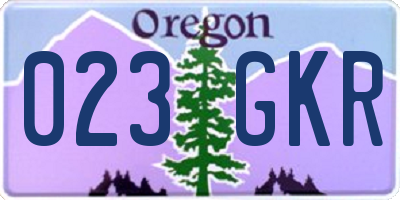 OR license plate 023GKR