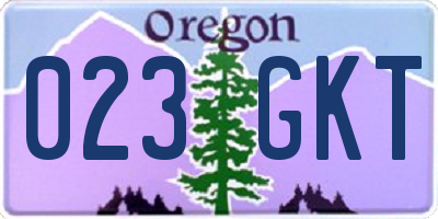 OR license plate 023GKT