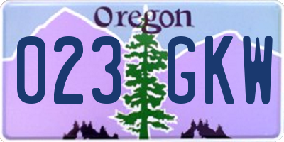 OR license plate 023GKW