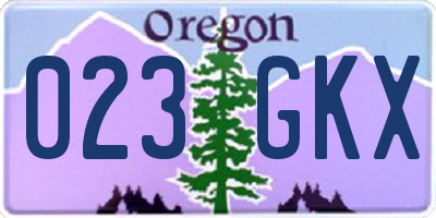 OR license plate 023GKX
