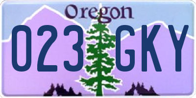 OR license plate 023GKY