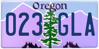 OR license plate 023GLA