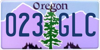 OR license plate 023GLC