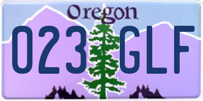 OR license plate 023GLF